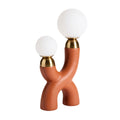 Tytuł techniczny po polsku: **Lampa stołowa z ceramiczną podstawą i szklanymi kloszami**